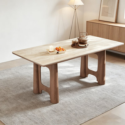 Mid-Century Modern Solid Wood Dining Table