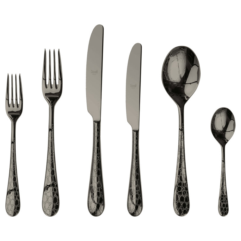 Coccodrillo Flatware Set - 36 Pieces - Black Gold, Black Gold