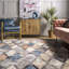 Tapis géométrique bleu / gris / noir-1276285098