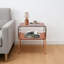 Table d'appoint en acrylique transparent avec tablette de rangement ouverte-1526760263