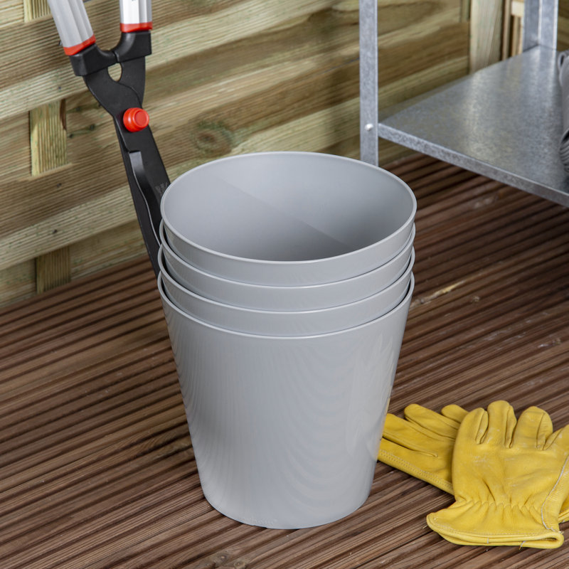 Wham Studio Round Planter Cover, Gray, 21cm H x 20cm W x 20cm D