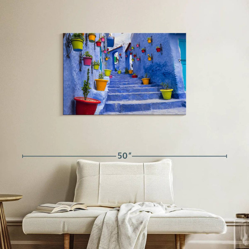 Rue bleue marocaine, H 24 po x l 36 po