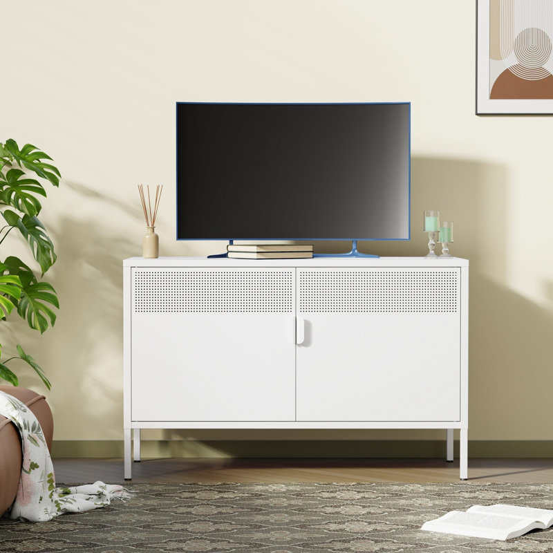 2 Door Metal Accent Cabinet, White