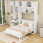 Lit escamotable en bois avec bureau, tablettes de rangement et armoire supérieure-1487678137-1487678135