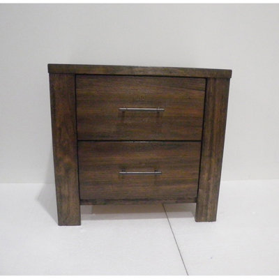 Oak Wooden Nightstand With 2 Drawers For Bedroom Luxury In Oak Finish, Fascinate