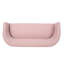 En rosé, design Mid-Century moderne, surpiqué en canal, rosé aux pieds bruns, support en bois d'hévéa
