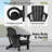 Set Of 6 Folding Adirondack Chairs, Firepit Chairs, Cup Holder, All-Weather HDPE-1499868923