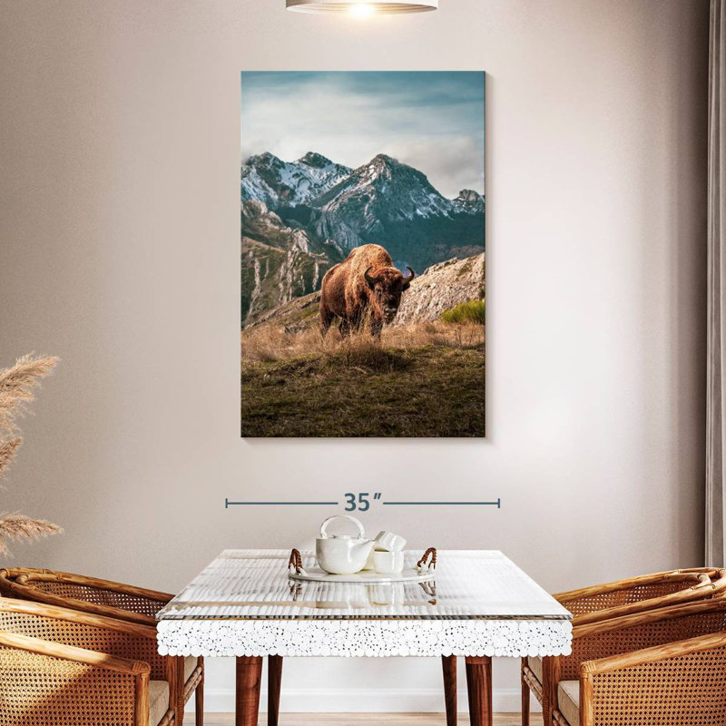 Brampt Simple Mountain Bison, 48" H x 32" W