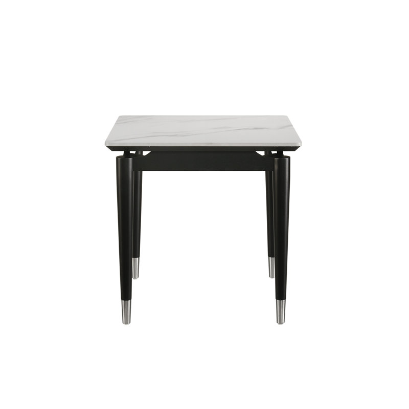 Winchendon 24" Square Wood End Table With Sintered Stone Top