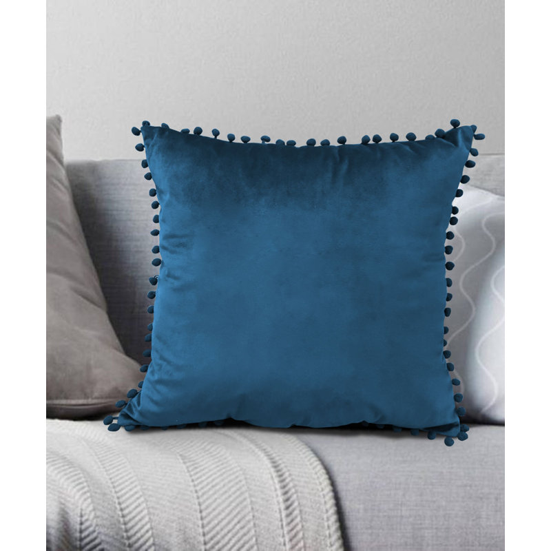 Hennessey Square Pillow Cover & Insert, Sapphire Blue