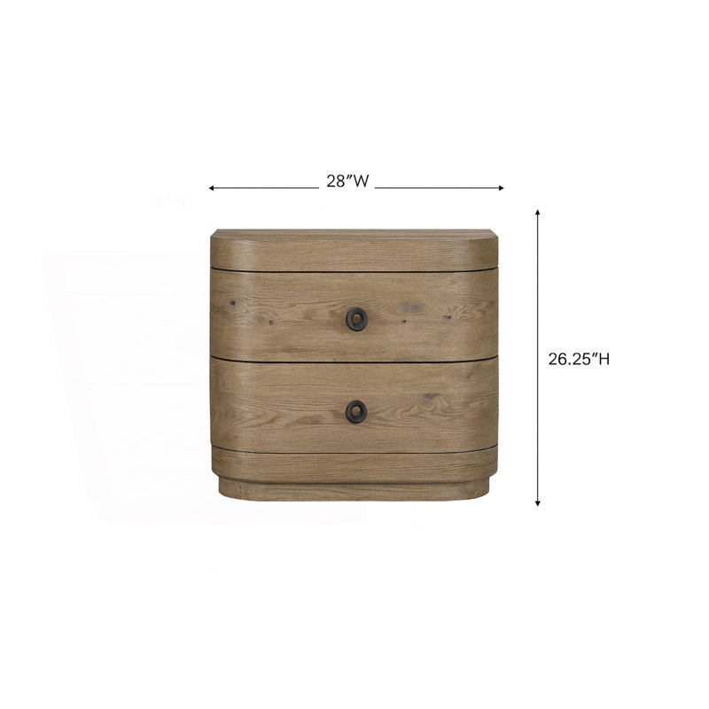 Table de chevet 2 tiroirs avec chargement USB et tiroirs doublés de feutre
