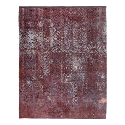 Purple Stelle Contemporary Tibetan Wool Silk Blend Rug - 9' x 12'