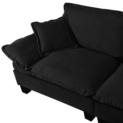 Modular L-Shape Cloud Sofa with Sailboat Design and Removable Ottoman