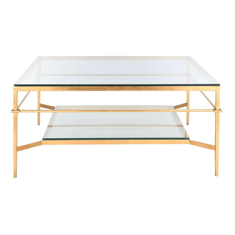 Vera Glass Coffee Table, Gold