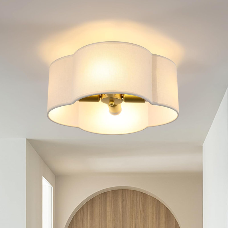 Plafonnier semi-encastré en tissu 4 lumières Fridoline