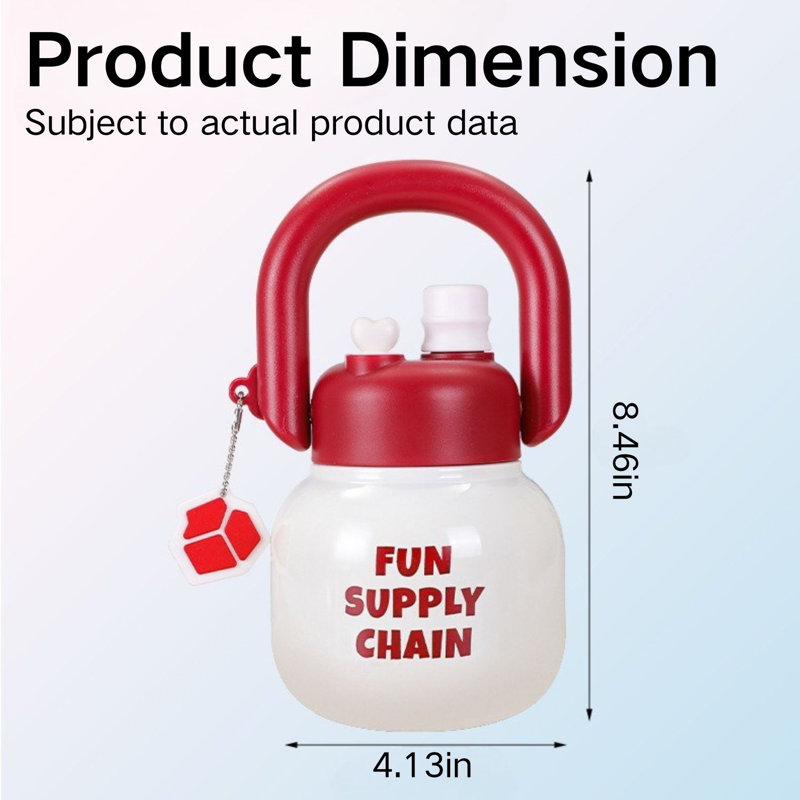 Bouteille d'eau isolée avec paille 680 ml, Rouge