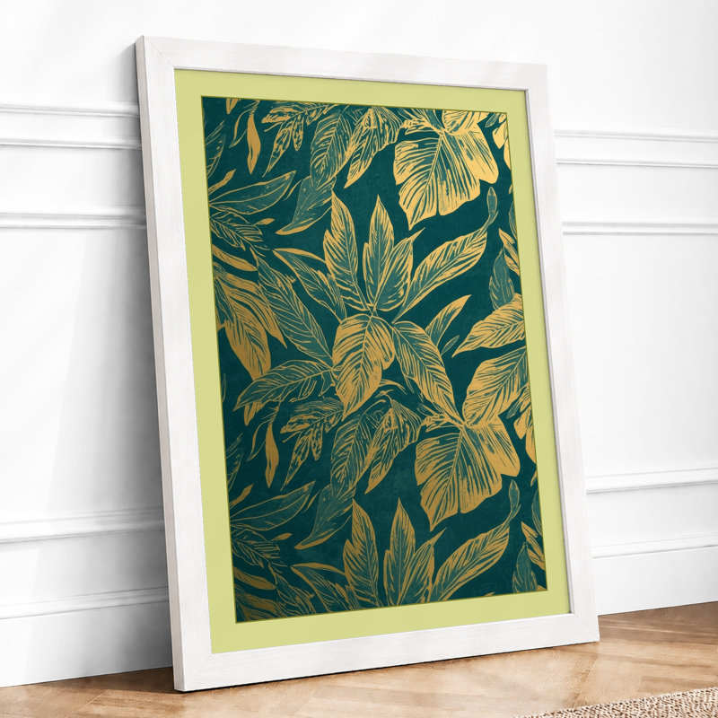 Golden Garden Botanical - Framed Print, A2 - 59.4 x 42.0 cm, White
