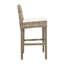 Tabouret rembourré en bois massif et rotin Kogan-76199410