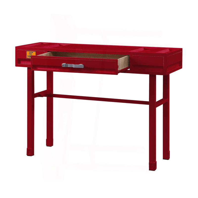 Bureau de coiffeuse rouge avec 1 tiroir
