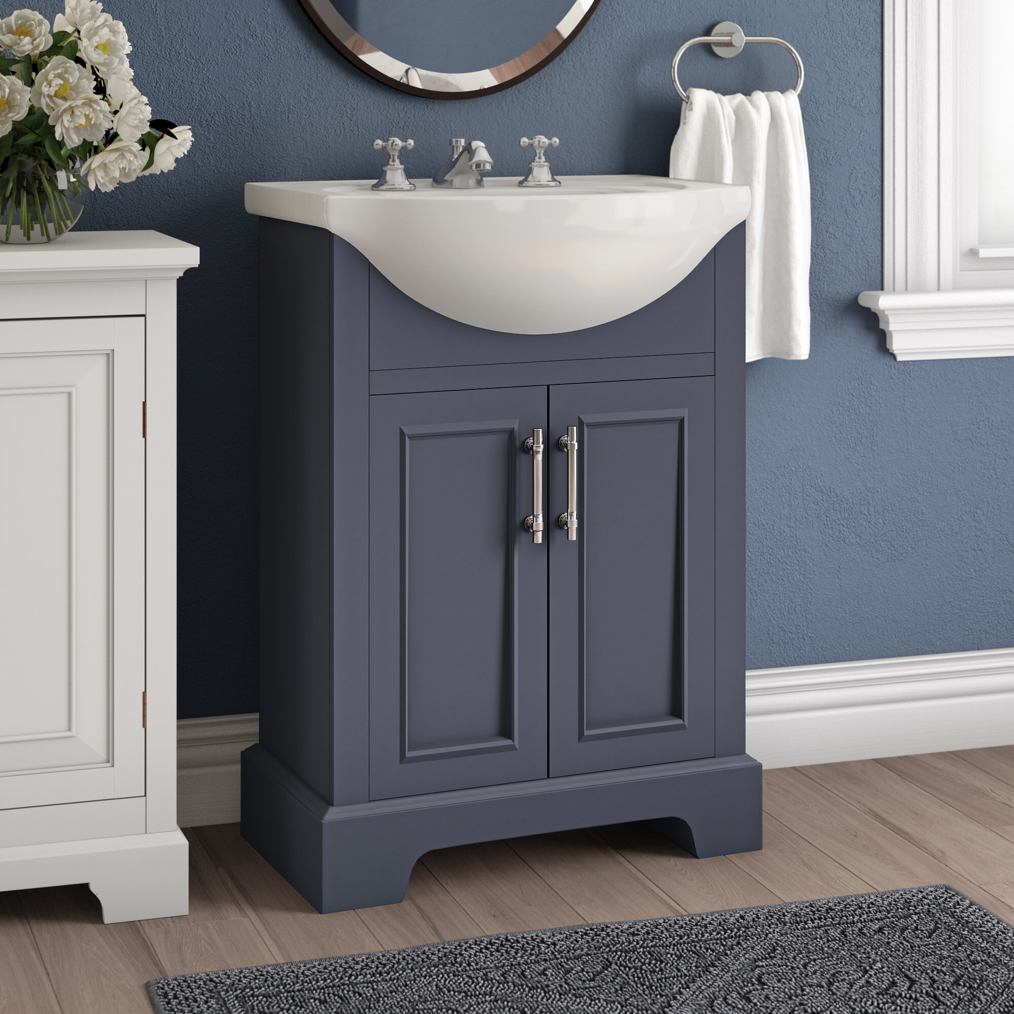 17.8 in. W x 23.7 in. D x 33.6 in. H Bathroom Vanity in White