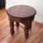 Devencove Solid Wood Side Table – Round Brown Top with Four-Leg Base, Perfect Accent Table for Living Spaces