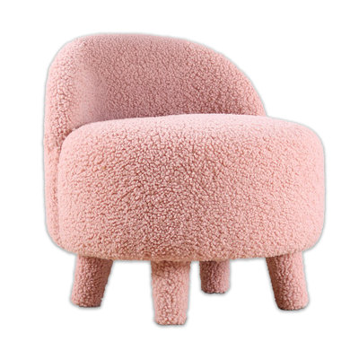 Round Orthopedic Sponge Ottoman With Wooden Legs