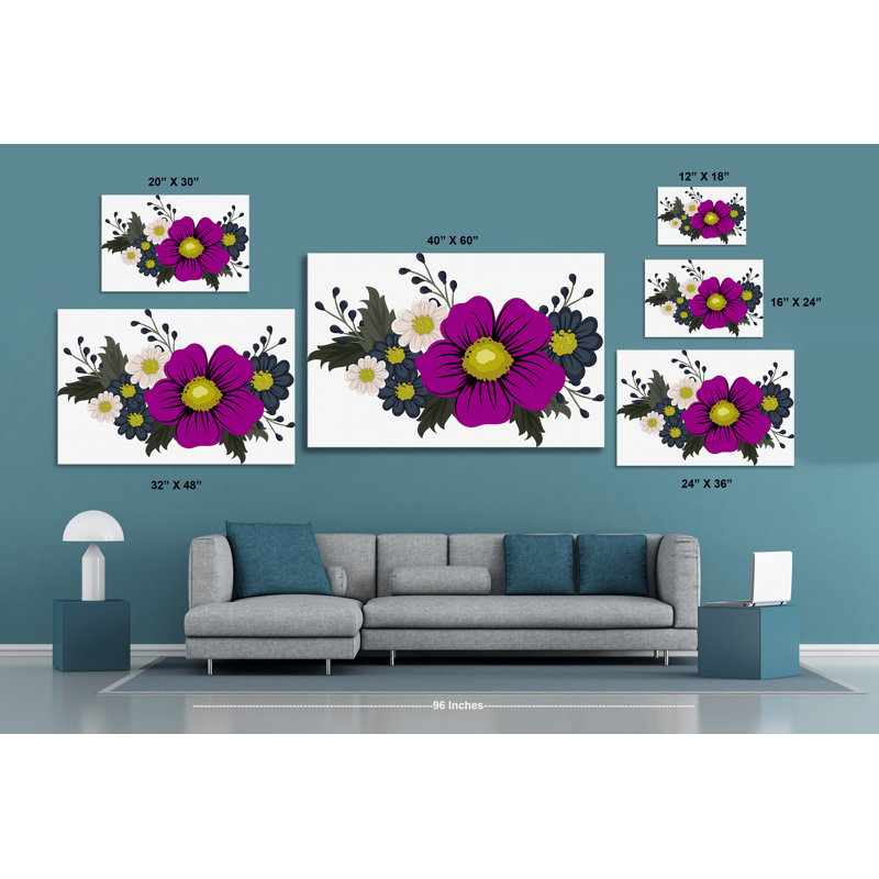 " Boho Arrangement I " Painting Print, 32" H x 48" W x 1.5" D