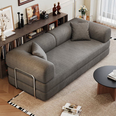 78.8" Convertible Sofa Futon Sofa Queen Floor Sofa Bed With 2 Pillows - No Assembly Required