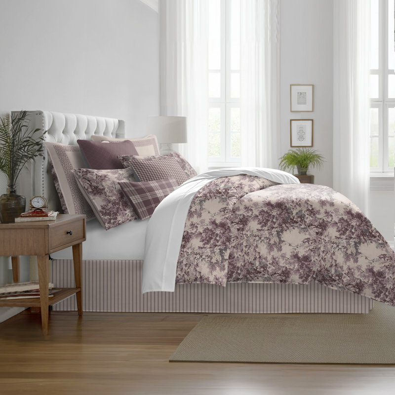 Dolce  Wisteria Cotton Duvet Cover Set  8 Piece, Twin Duvet Cover + 7 Additional Pieces