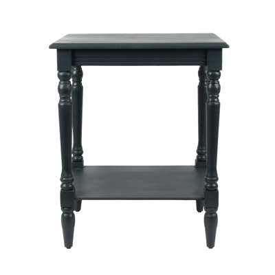 Decor Therapy Simplify Accent Storage Shelf End Table, Traditional Style, Navy 24" X 19.5" X 15.75"