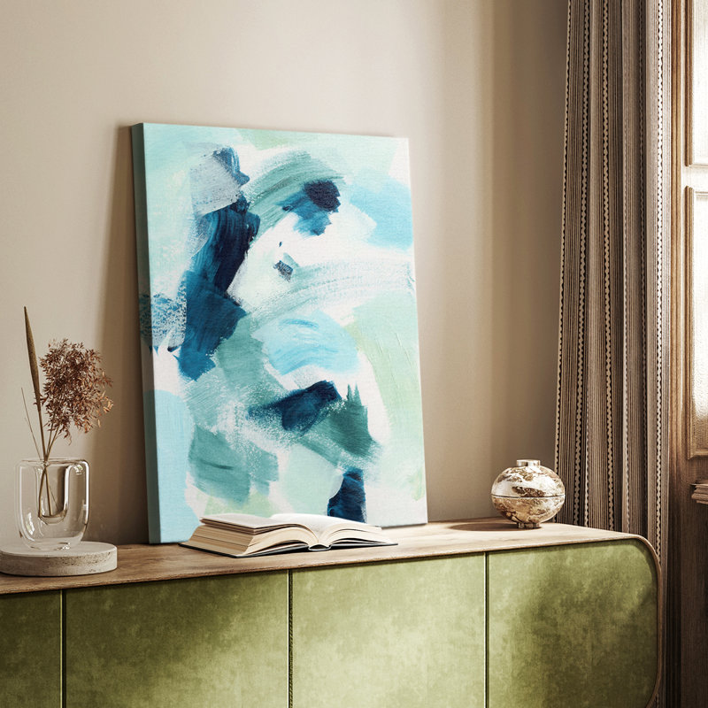 Bleu sarcelle Composition I - galerie sur mesure, H 18 po x l 12 po