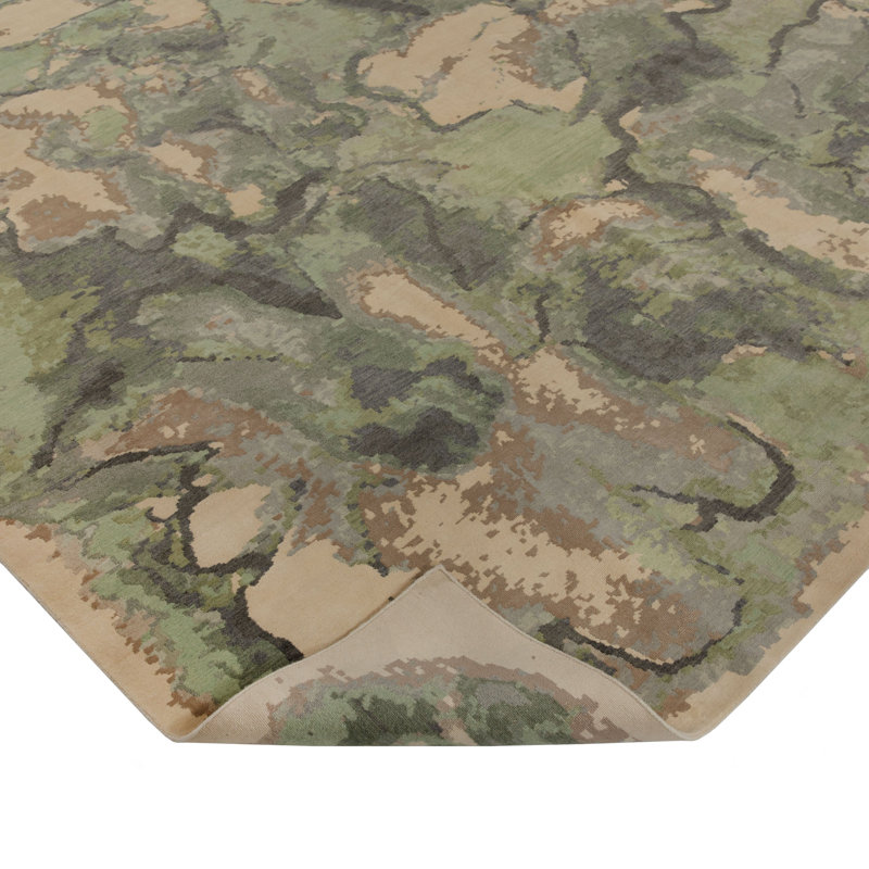 Sage Contemporary Wool Silk Blend Rug - 8' x 10'