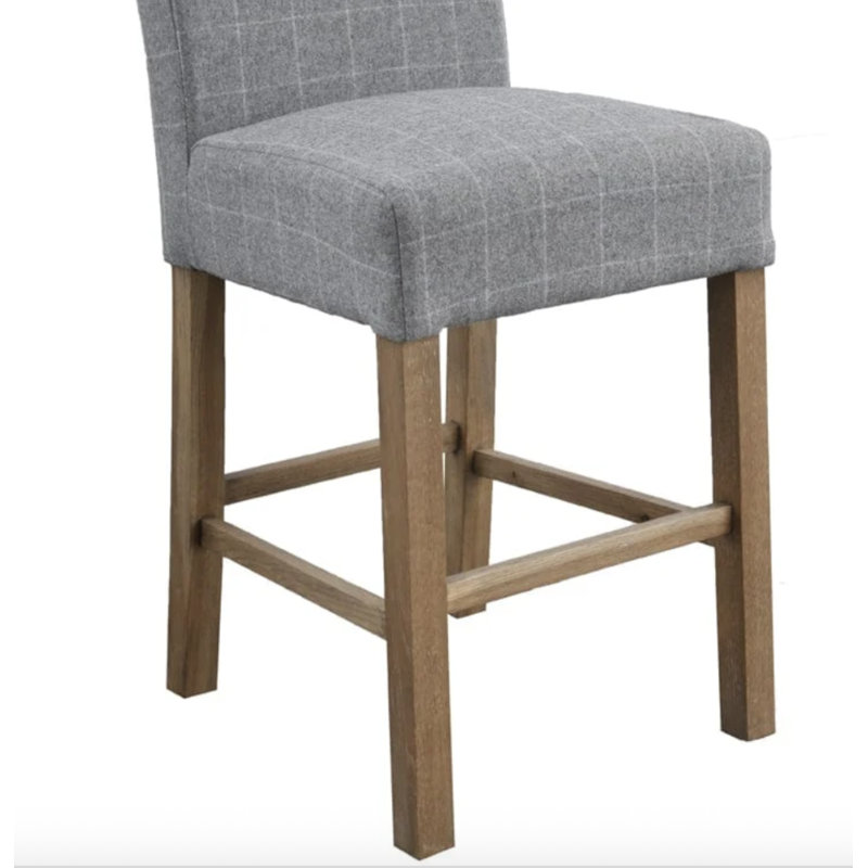Fabric Upholstered Parsons Chair in Grey