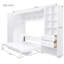 Grand lit escamotable mural avec placard, tiroirs et tablettes