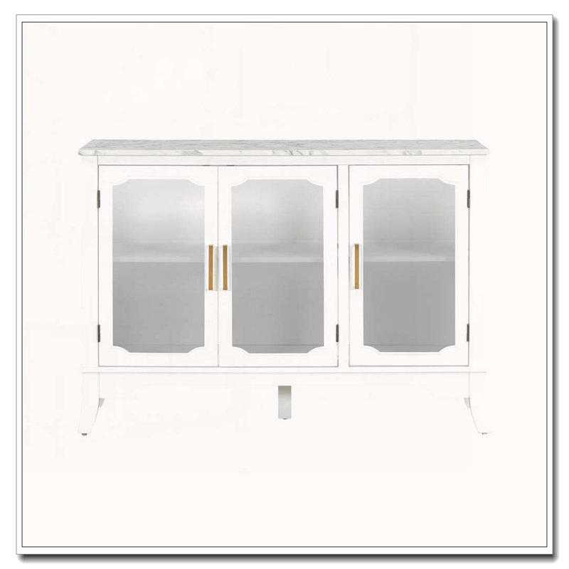 3-Door Accent Storage  Cabinet, Ancient White