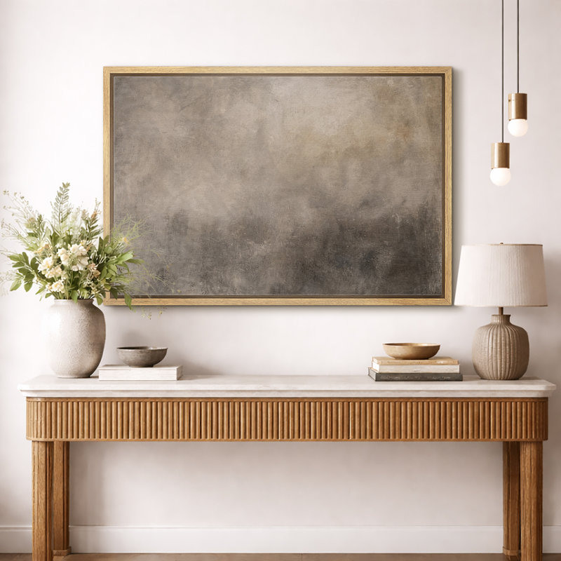 «Neutral Brown», impression abstraite minimaliste, images de chambre à coucher, impression sur toile encadrée, impression numérique