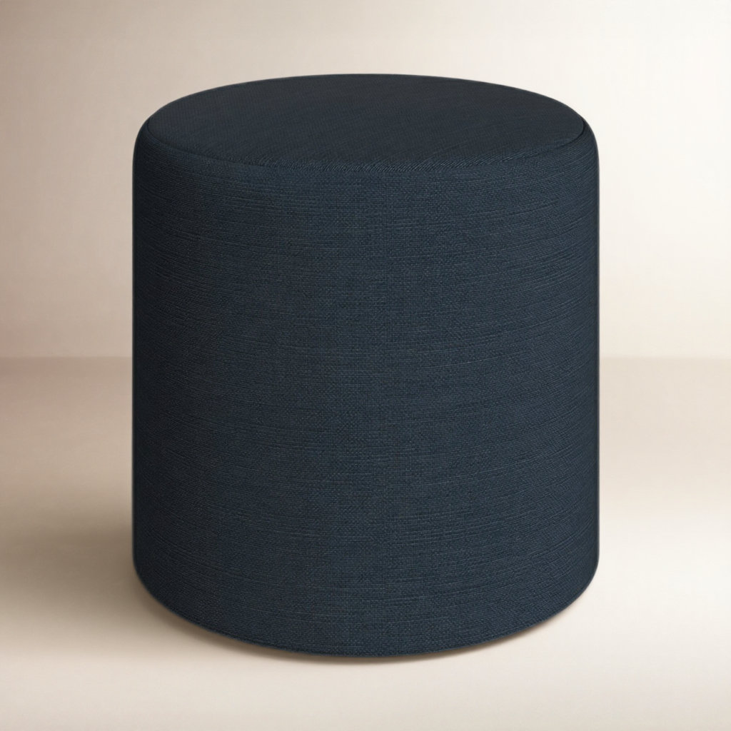 Orlando Upholstered Ottoman, Classic Navy Linen