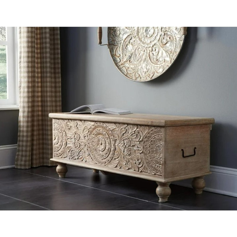 Solid Wood Storage Bench