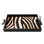 Leather Rectangle Tray W/ Zebra Inlay - Springbok Horn Handles
