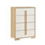 Commode haute 4 tiroirs Mep, brun naturel et blanc Mep
