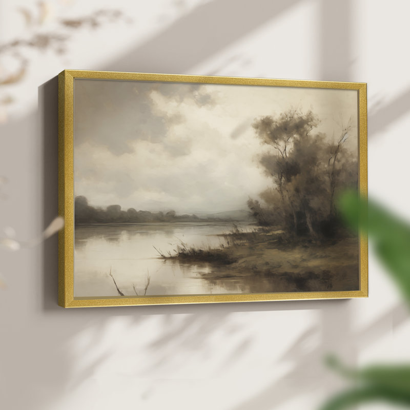 Paysages rétro-DCL XXXVI - reproduction encadrée - réaménageable, H 16 po x l 20 po, Doré