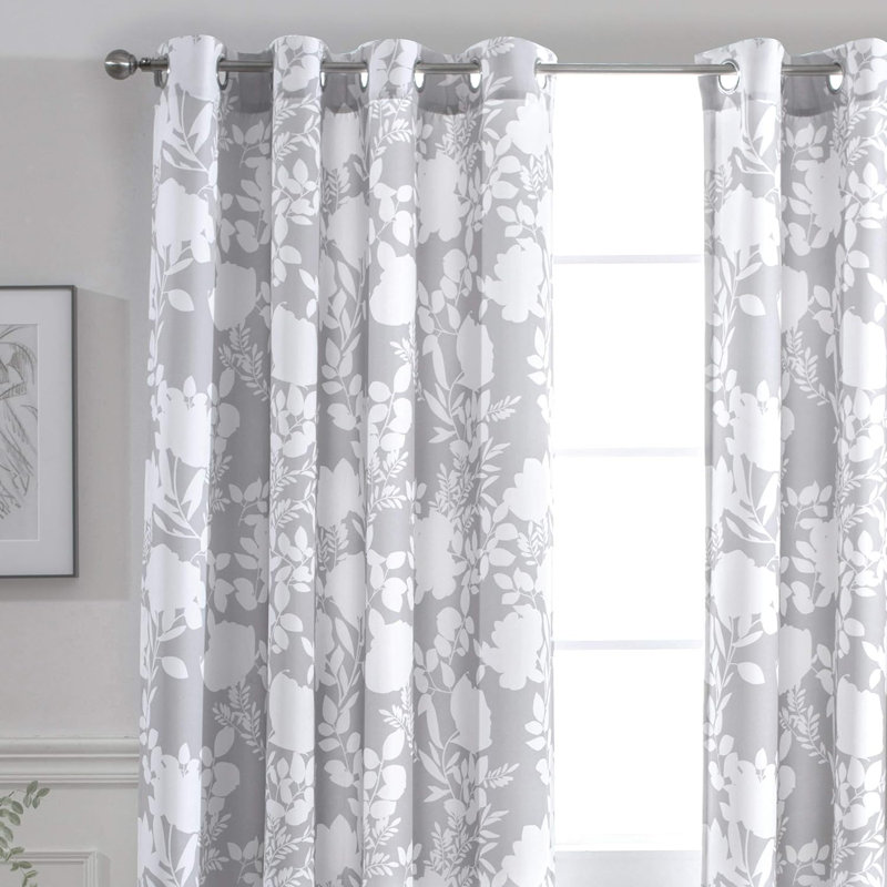Adaleya Room Darkening Curtain Pair, Gray, 52" W x 36" L