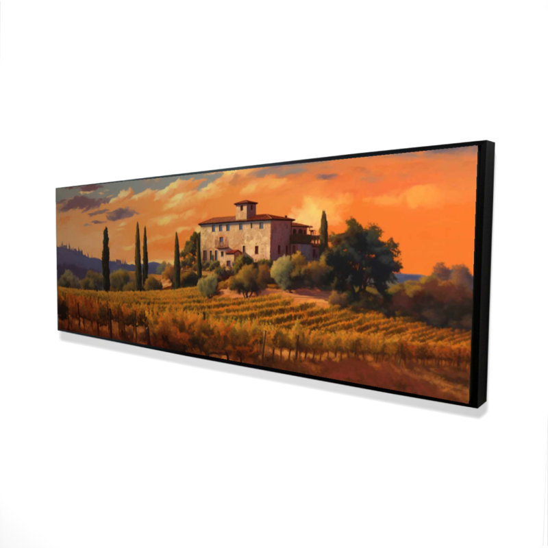 Far Manor - Beige Framed Canvas for Elegant Bedroom Decor