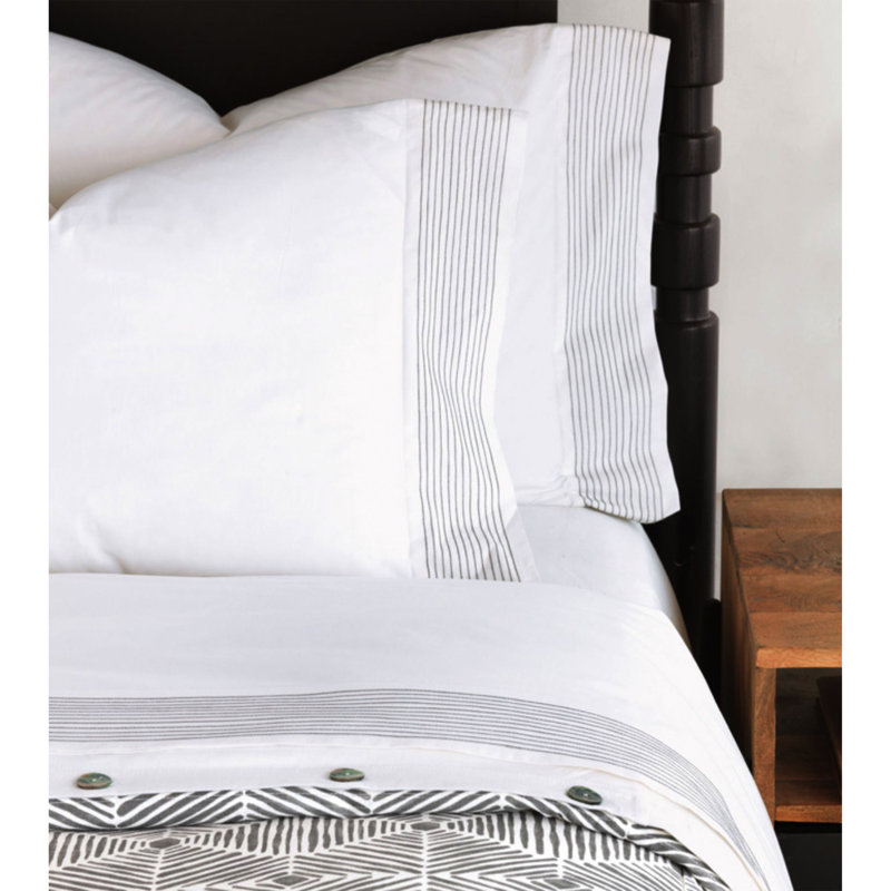 Marsden Egyptian Cotton Percale Sheet Set, King Sheet Set + 2 Pillowcases, Black