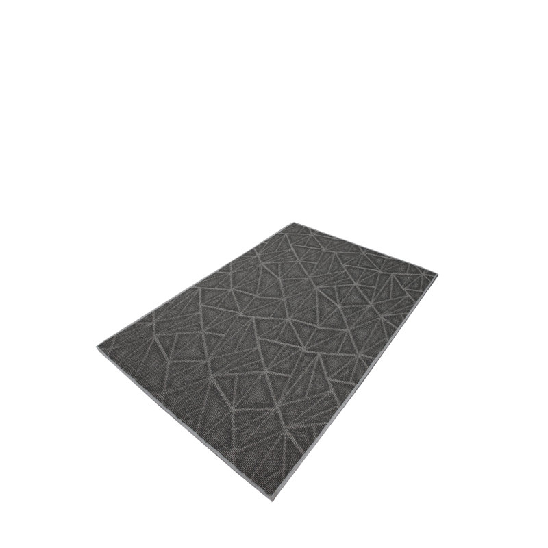 Deyo Geometric Gray Area Rug, Rectangle 4' x 6'