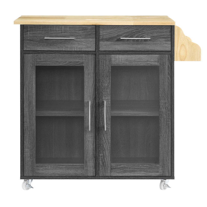 Modway Cuisine Kitchen Cart, Charcoal