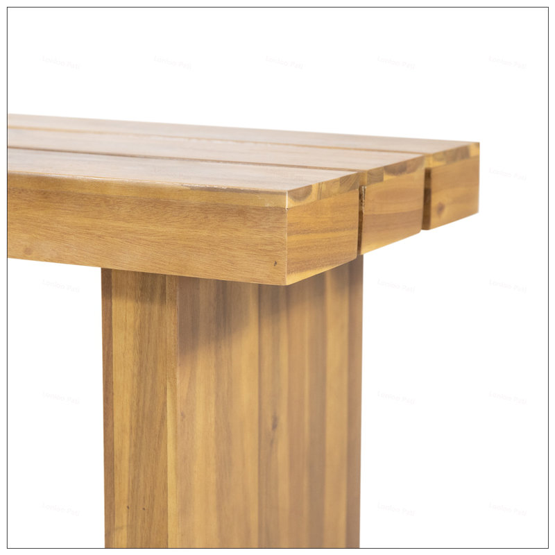 Nahanni Acacia Wood Outdoor Bench With Rustic Slat Design For Garden And Patio Seating, Durable And Stylish