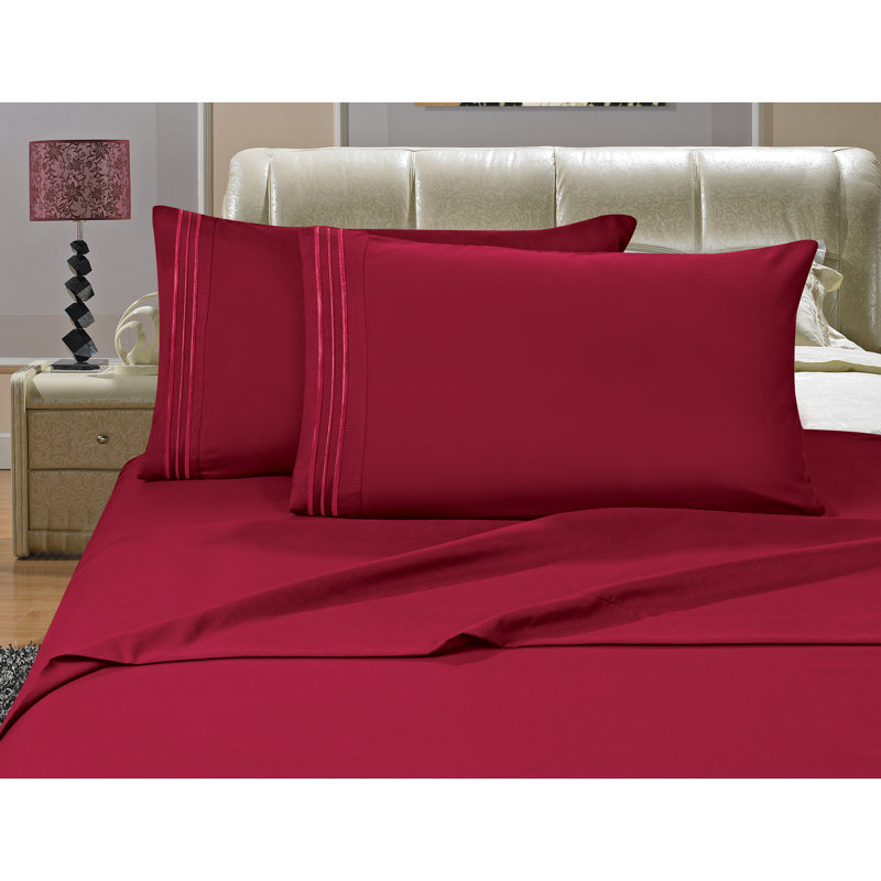  1500 Thread Count Microfiber Sheet Set, Burgundy, California King