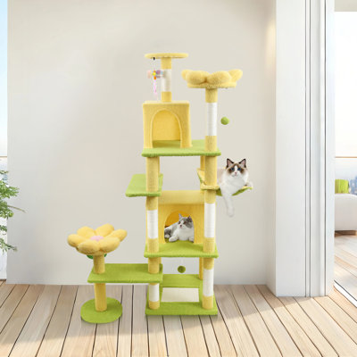 Arbre à chat 71 po avec condo et hamac 71 po