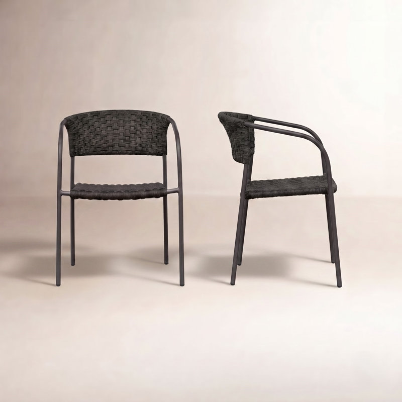 Outdoor Dining Armchair, Brown, Brown
